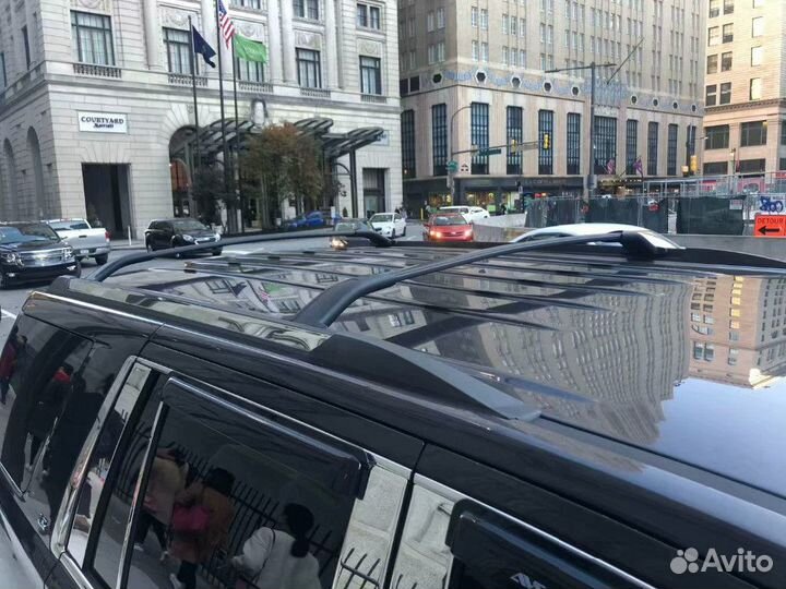 Поперечины на рейлинги Cadillac Escalade (чёрные)