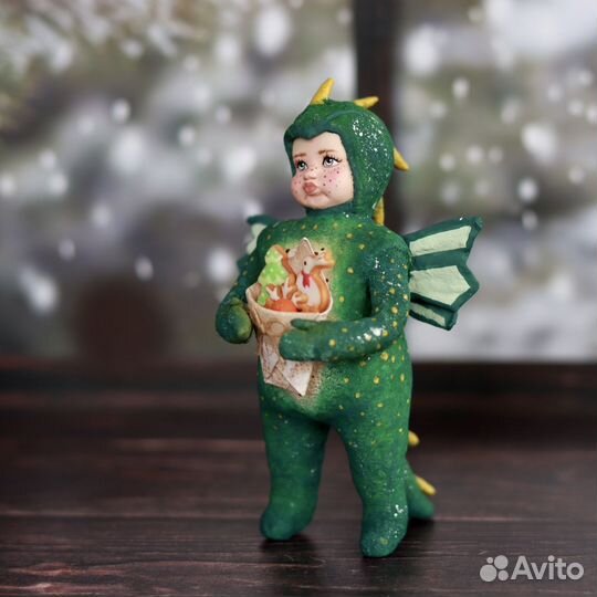 Ватная игрушка дракон