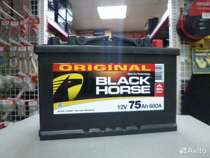 Аккумулятор Black Horse 75Ah 680A обратная