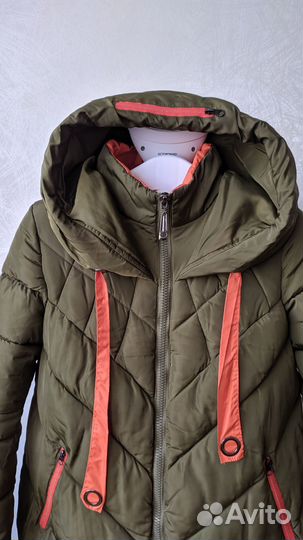 Пуховик женский зимний 44 хаки