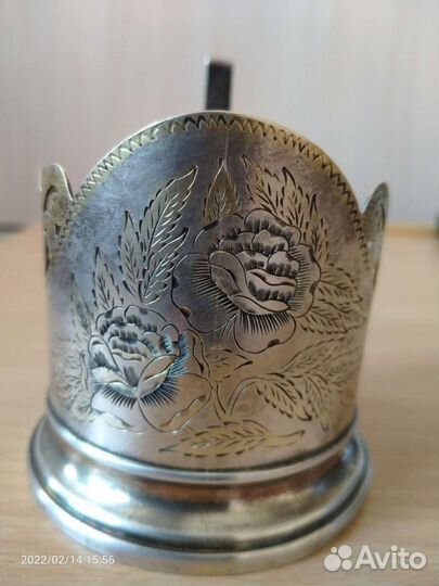 Подстаканник серебро СССР,875пр.с головой