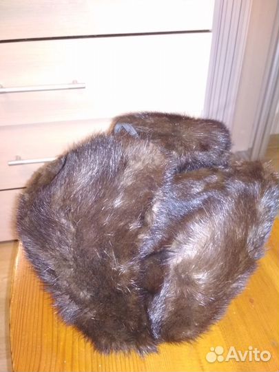 Норковая шапка-ушанка б/у