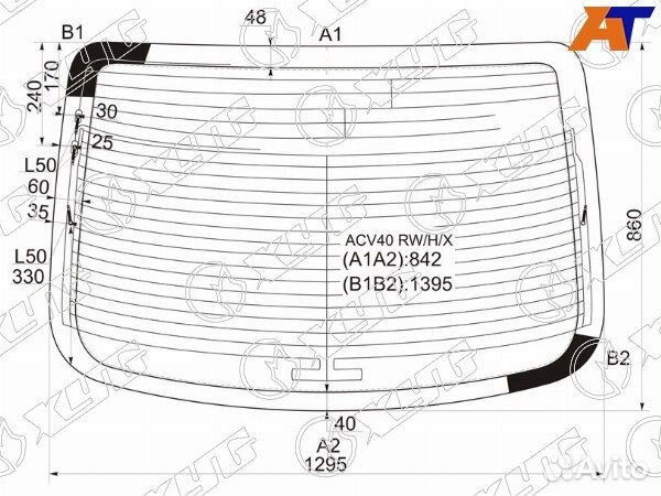 Стекло заднее toyota camry europe/russia ACV 40
