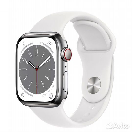 Apple Watch 8 стальной кейс 41 мм Silver/White XL