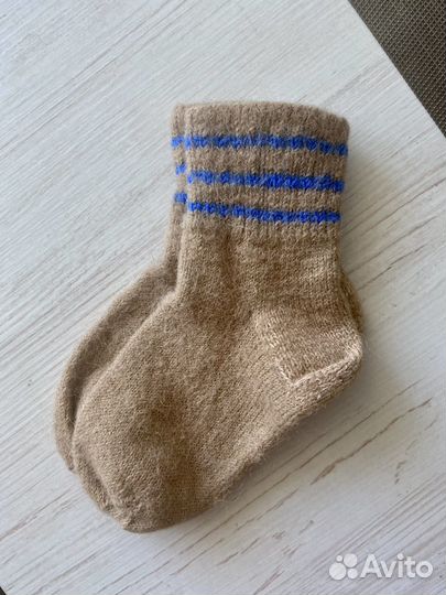 Носки ручной вязки шерстяные детские