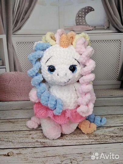 Единорог,единорожка,вязаные игрушки ручной работы)