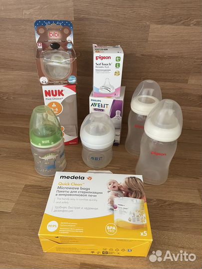 Бутыточки для кормления Philips Avent, Nuk, Medela