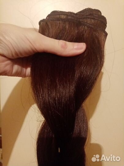 40см новые каштановые натуральные волосы на трессе