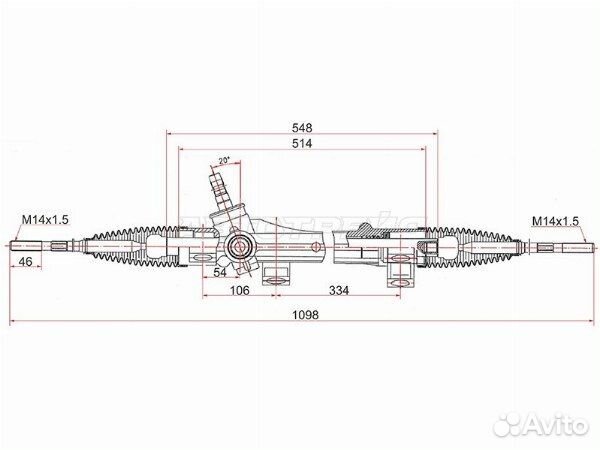 Рейка рулевая Toyota Corolla 02- (электрическая) ш