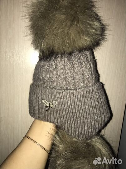 Зимняя, теплая шапка ушанка на девочку