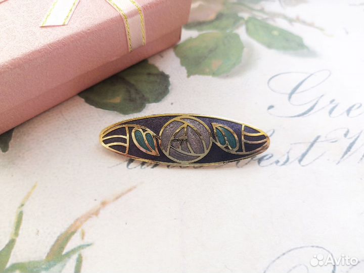 Брошь Celtic, Sea Gems, клуазоне, винтаж