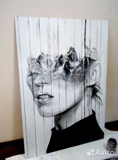 Картина панно из дерева