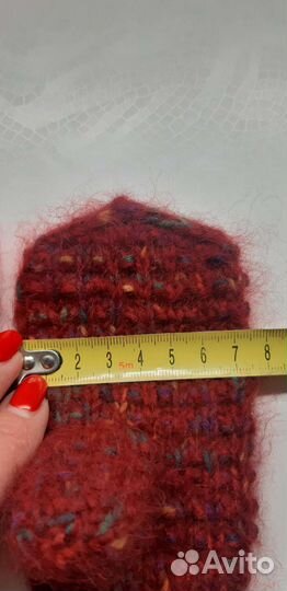 Варежки теплые ручной вязки