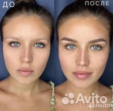 Пудровое напыление бровей