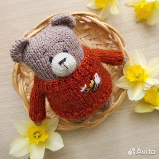 Вязаный мишка Вязаные игрушки ручной работы