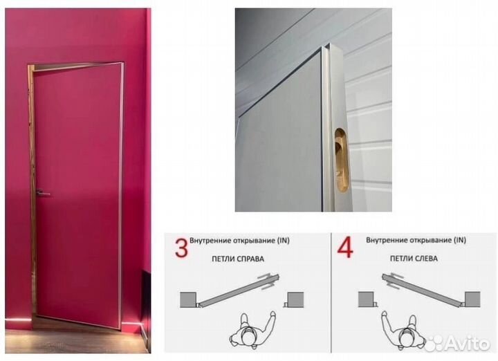 Скрытые межкомнатные двери под покраску