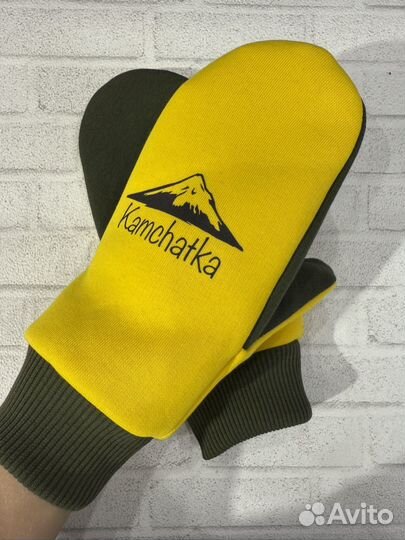 Варежки хлопок с начесом ручная работа