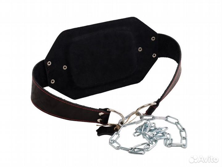 Пояс кожаный с цепью (атлетический) 85 см