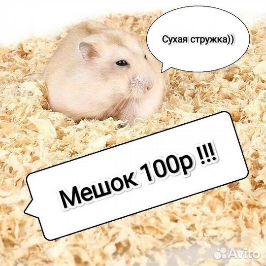 Опилки, стружка. Грызунам, птице, животным