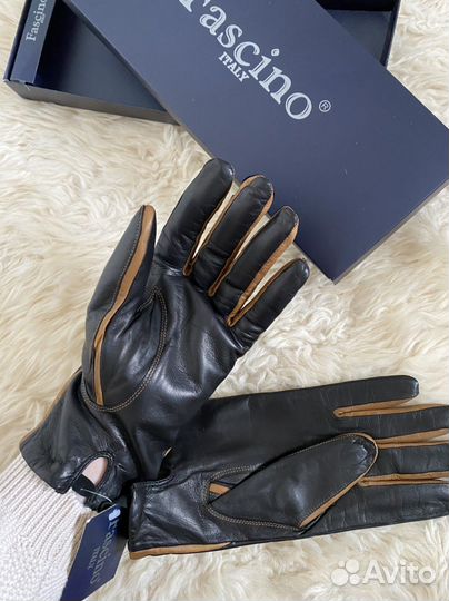 Кожаные перчатки женские зимние 7,5