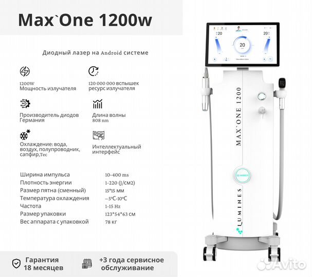 Аппарат для эпиляции люминес максван 1200W