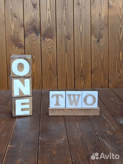 Кубики деревянные one/two