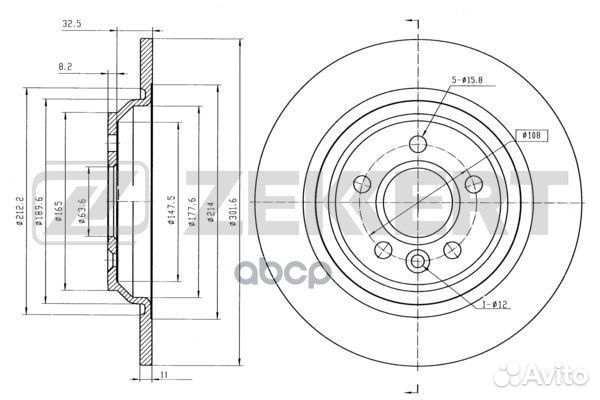 Диск торм. зад. Volvo S60 II 10- S80 II 06- V