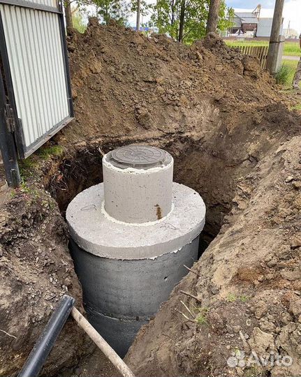 Септик из бетонных колец,канализация,сливная яма
