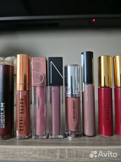 Помады и блески nars,kiko,sheglam,bobbi brown