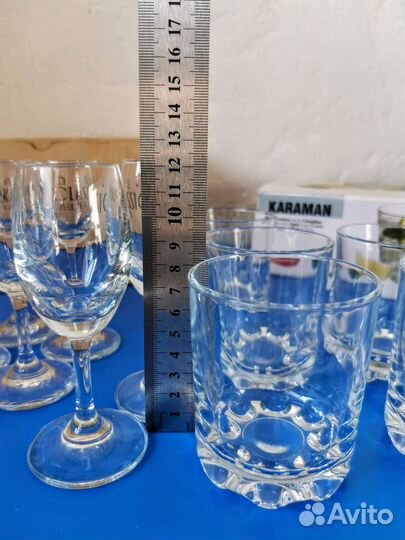 Бокалы фужеры стаканы рюмки два набора, за набор