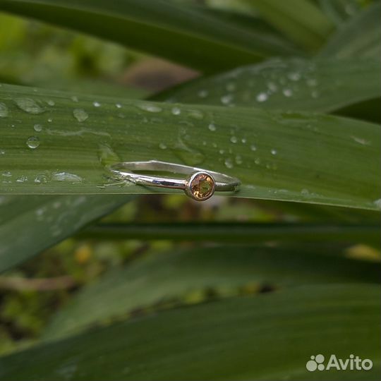 Серебряное кольцо с цитрином