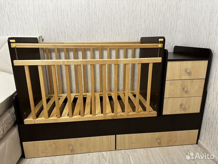 Детская кроватка Фея 1100 венге беж