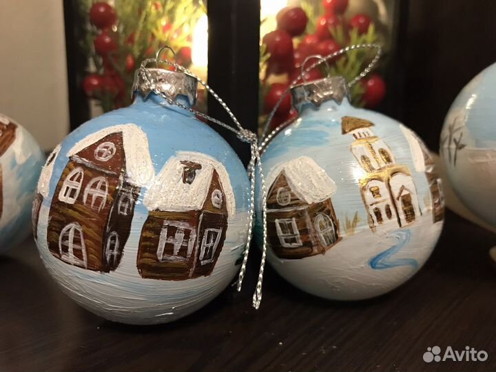 Елочные игрушки шары ручная роспись