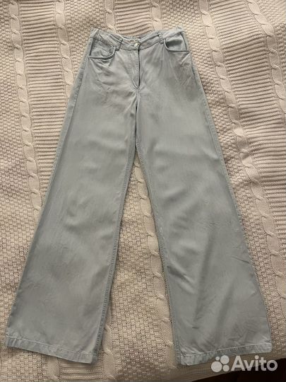 Брюки светло голубые mango