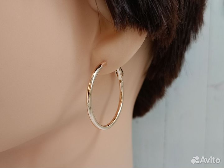 Серьги Кольца позолоченные