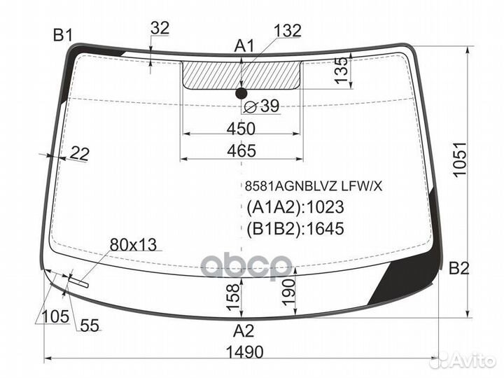 Стекло лобовое в клей volkswagen caddy VAN 2004
