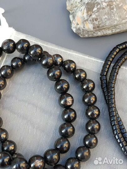 Новый мужской браслет из камней черный