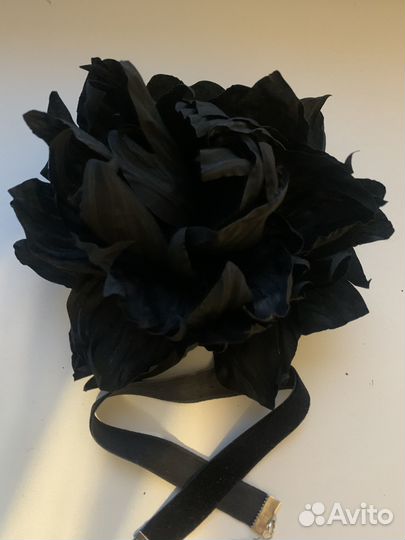 Чокер брошь цветок из ткани