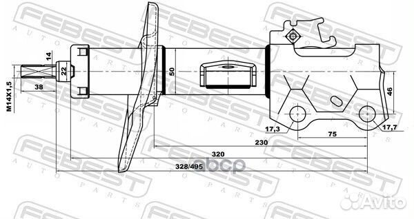 Амортизатор передн правый toyota corolla E15/E1