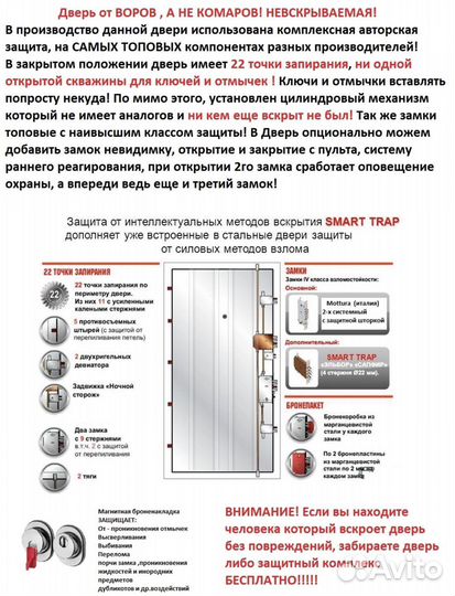 Авторская защита входной двери эльбор и других