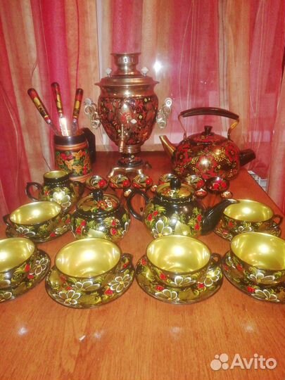 Сервиз, самовар хохломская роспись