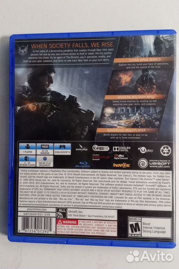 Игра Tom Clancy's The Division PS4 диск