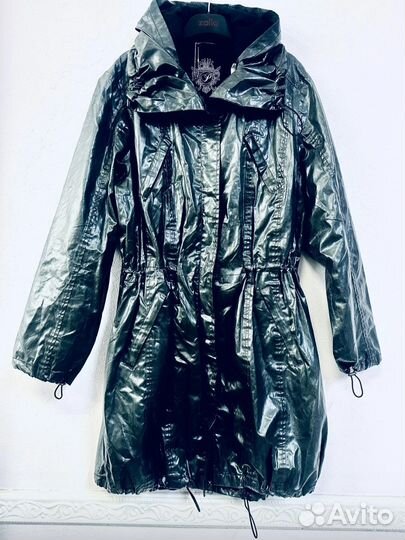 Плащ пыльник лак серебро 48-50