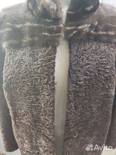 Шуба каракуль свакара+норка