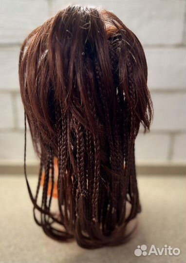 Шиньон с косичками цвет медно-рыжий