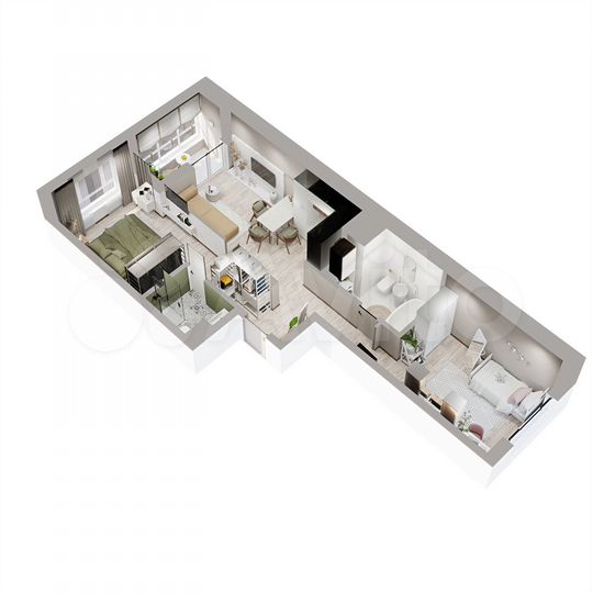 2-к. квартира, 61,6 м², 19/25 эт.