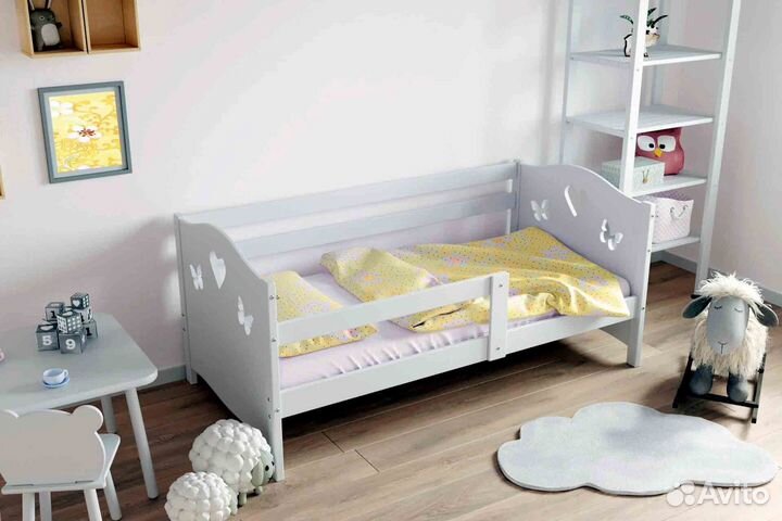 Кроватка детская сингл берёза высокий борт