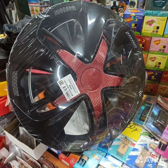 Колпаки 15 черные с красным