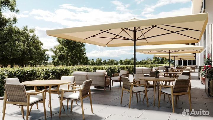 Уличные зонты на центральной опоре