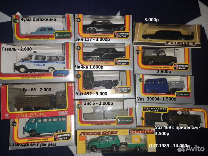 Коллекционные модели автомобилей СССР 1:43